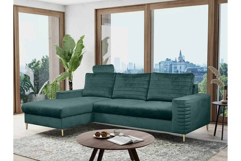 Kintore 3-sits Hörnbäddsoffa Grön - Möbler - Vardagsrum - Bäddsoffor