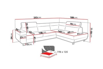 Kintore 3-sits Hörnbäddsoffa Gul - Möbler - Vardagsrum - Bäddsoffor - Hörnbäddsoffa