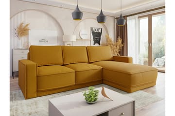 Kintore 3-sits Hörnbäddsoffa Gul - Möbler - Vardagsrum - Bäddsoffor - Hörnbäddsoffa
