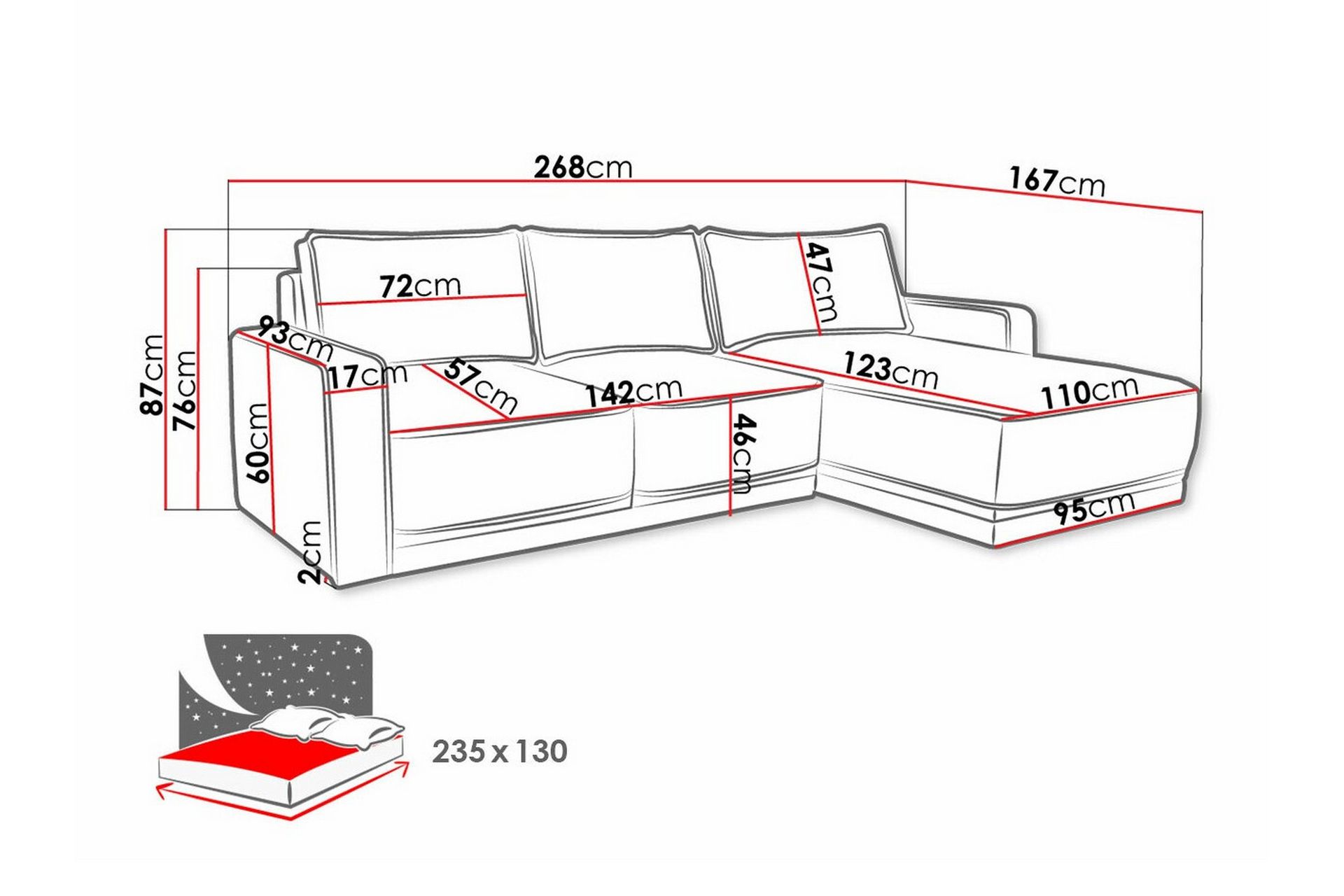 Kintore 3-sits Hörnbäddsoffa Gul - Möbler - Vardagsrum - Bäddsoffor - Hörnbäddsoffa