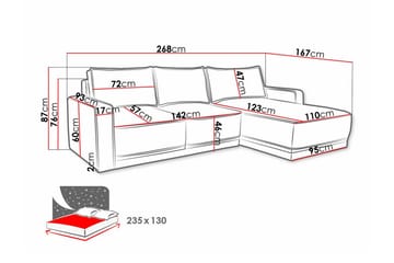 Kintore 3-sits Hörnbäddsoffa Gul - Möbler - Vardagsrum - Bäddsoffor - Hörnbäddsoffa
