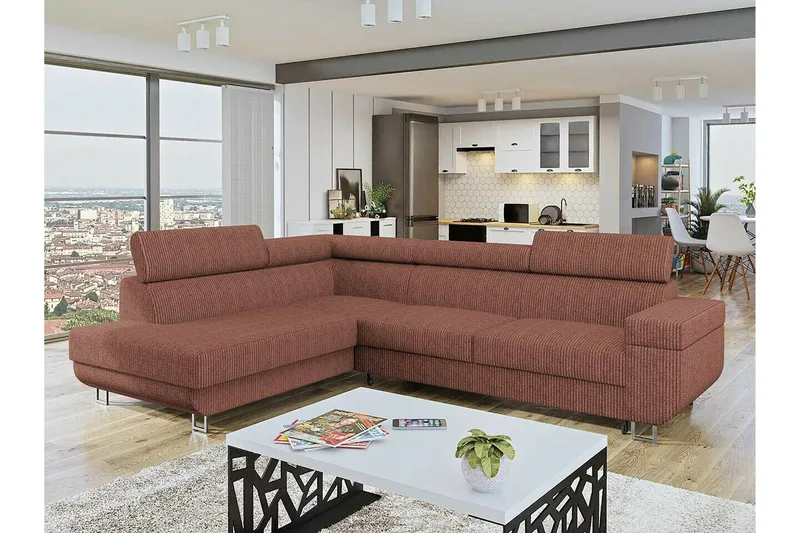 Kintore 3-sits Hörnbäddsoffa Light brown - Möbler - Vardagsrum - Bäddsoffor