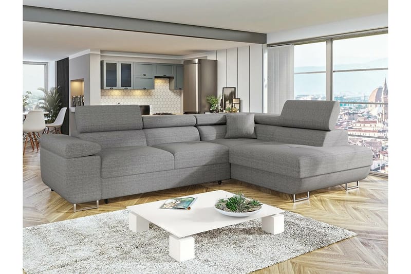 Kintore 3-sits Hörnbäddsoffa Ljusgrå - Möbler - Vardagsrum - Bäddsoffor