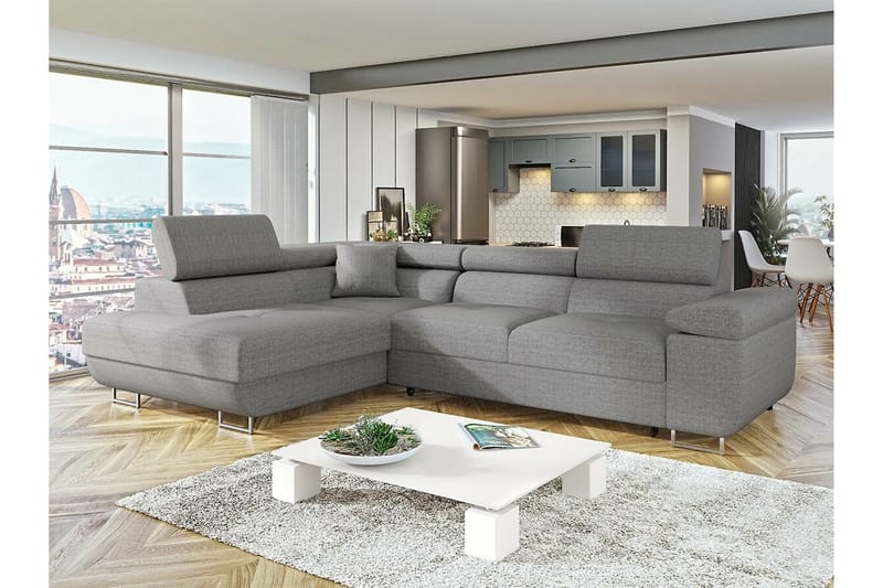 Kintore 3-sits Hörnbäddsoffa Ljusgrå - Möbler - Vardagsrum - Bäddsoffor