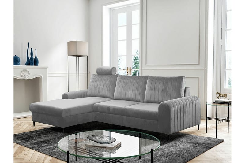 Kintore 3-sits Hörnbäddsoffa Ljusgrå/Mörkgrå - Möbler - Vardagsrum - Bäddsoffor - Hörnbäddsoffa