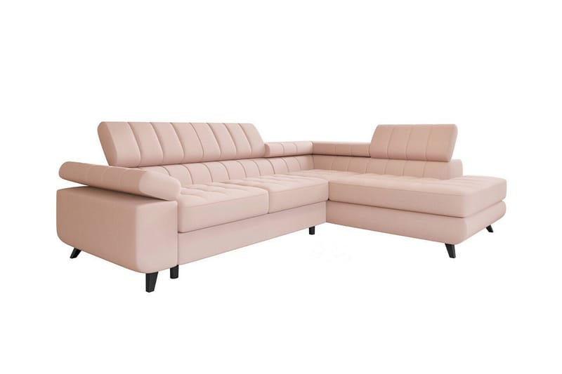 Kintore 3-sits Hörnbäddsoffa Ljusrosa - Möbler - Vardagsrum - Bäddsoffor - Hörnbäddsoffa