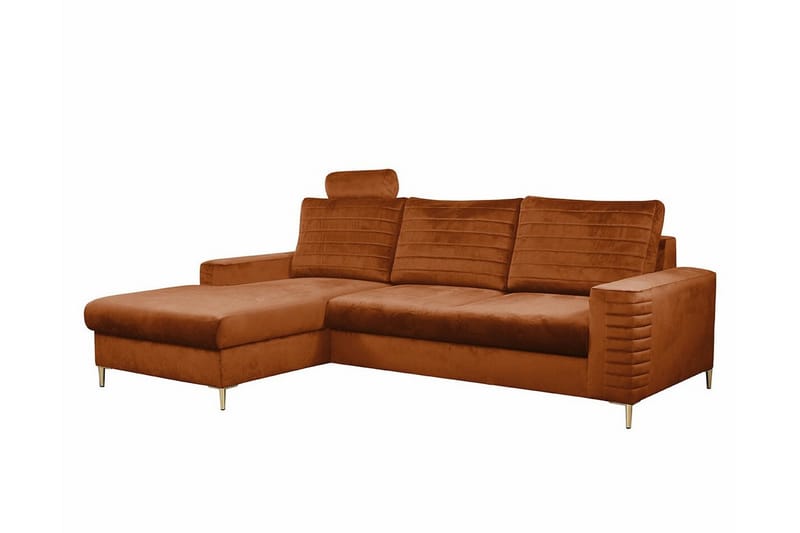 Kintore 3-sits Hörnbäddsoffa Mörk Orange - Möbler - Vardagsrum - Bäddsoffor - Hörnbäddsoffa