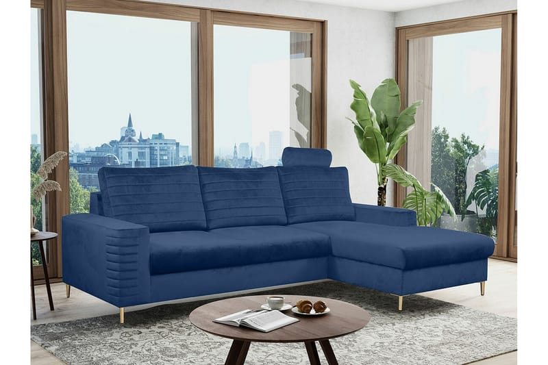 Kintore 3-sits Hörnbäddsoffa Mörkblå - Möbler - Vardagsrum - Bäddsoffor - Hörnbäddsoffa