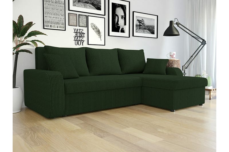 Kintore 3-sits Hörnbäddsoffa Mörkgrön - Möbler - Vardagsrum - Bäddsoffor
