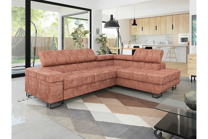 Kintore 3-sits Hörnbäddsoffa Mörkrosa - Möbler - Vardagsrum - Bäddsoffor - Hörnbäddsoffa