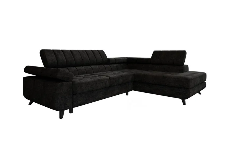 Kintore 3-sits Hörnbäddsoffa NO_BRAND Black