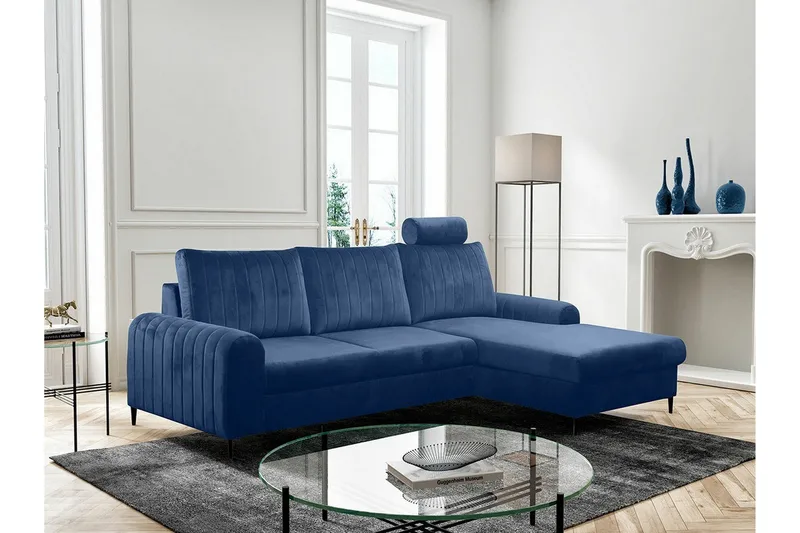 Kintore 3-sits Hörnbäddsoffa NO_BRAND Dark blue - Möbler - Vardagsrum - Bäddsoffor - Hörnbäddsoffa