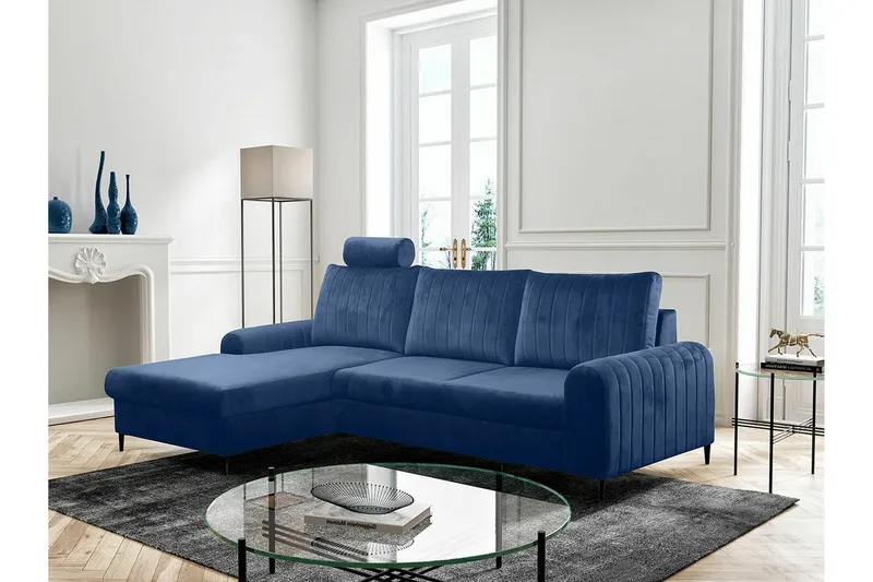 Kintore 3-sits Hörnbäddsoffa NO_BRAND Dark blue - Möbler - Vardagsrum - Bäddsoffor - Hörnbäddsoffa