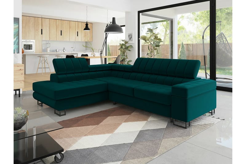 Kintore 3-sits Hörnbäddsoffa NO_BRAND Dark green - Möbler - Vardagsrum - Bäddsoffor