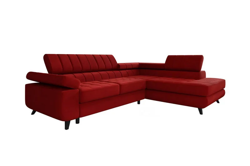 Kintore 3-sits Hörnbäddsoffa NO_BRAND Red - Möbler - Vardagsrum - Bäddsoffor - Hörnbäddsoffa