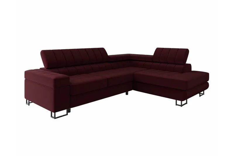 Kintore 3-sits Hörnbäddsoffa NO_BRAND Red - Möbler - Vardagsrum - Bäddsoffor - Hörnbäddsoffa