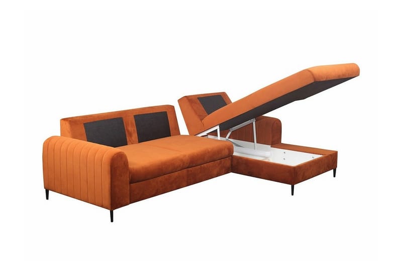 Kintore 3-sits Hörnbäddsoffa Orange - Möbler - Vardagsrum - Bäddsoffor - Hörnbäddsoffa
