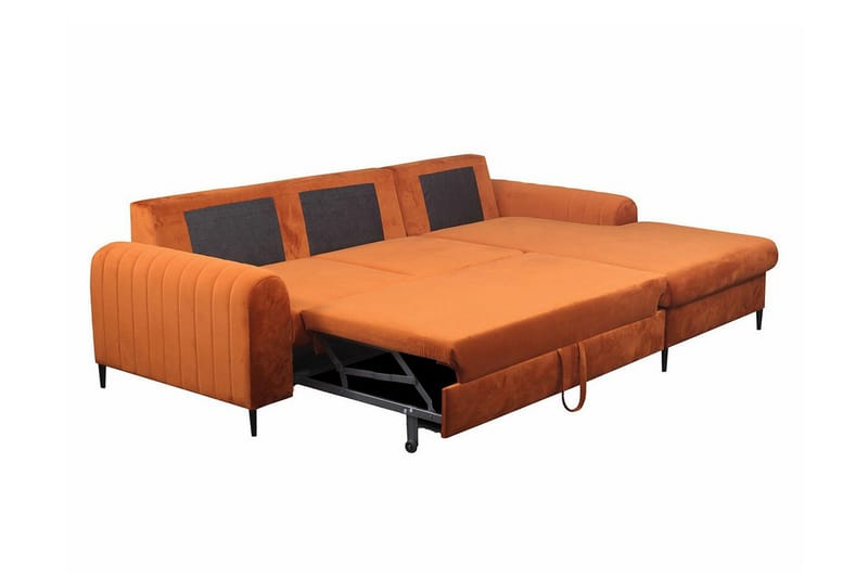 Kintore 3-sits Hörnbäddsoffa Orange - Möbler - Vardagsrum - Bäddsoffor - Hörnbäddsoffa
