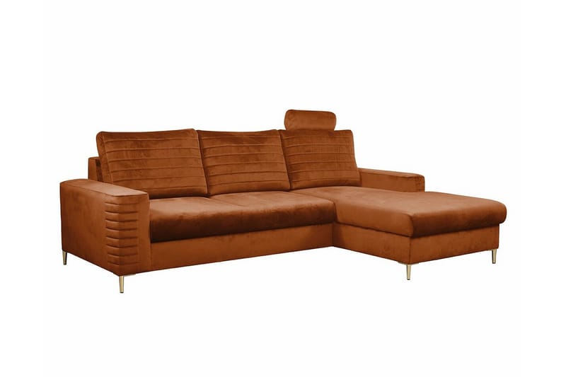 Kintore 3-sits Hörnbäddsoffa Orange - Möbler - Vardagsrum - Bäddsoffor - Hörnbäddsoffa