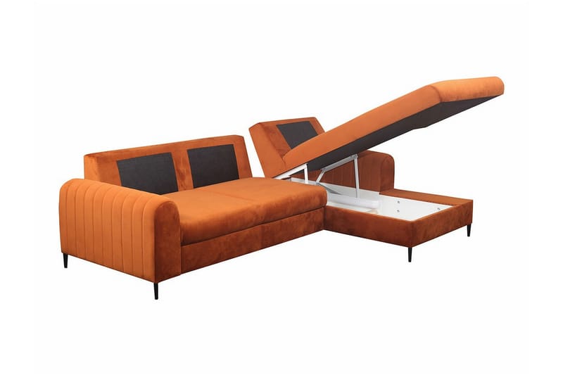 Kintore 3-sits Hörnbäddsoffa Orange - Möbler - Vardagsrum - Bäddsoffor - Hörnbäddsoffa