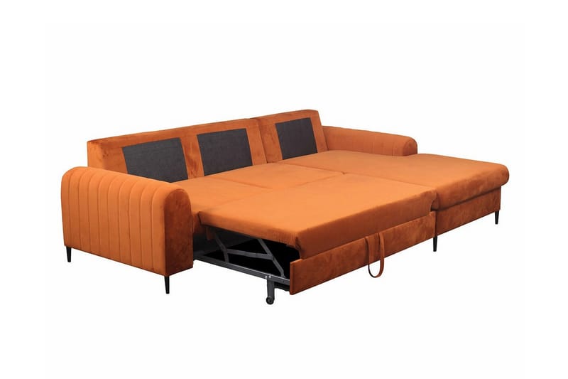 Kintore 3-sits Hörnbäddsoffa Orange - Möbler - Vardagsrum - Bäddsoffor - Hörnbäddsoffa