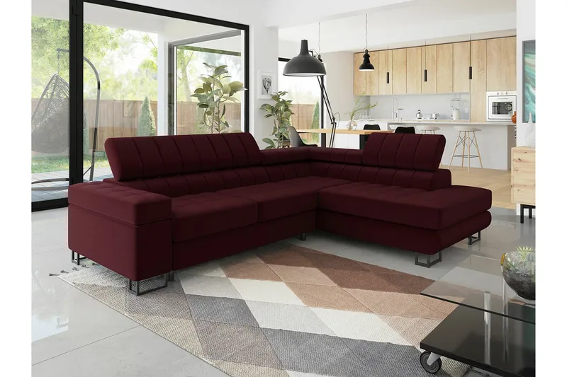 Kintore 3-sits Hörnbäddsoffa Red - Möbler - Vardagsrum - Bäddsoffor - Hörnbäddsoffa