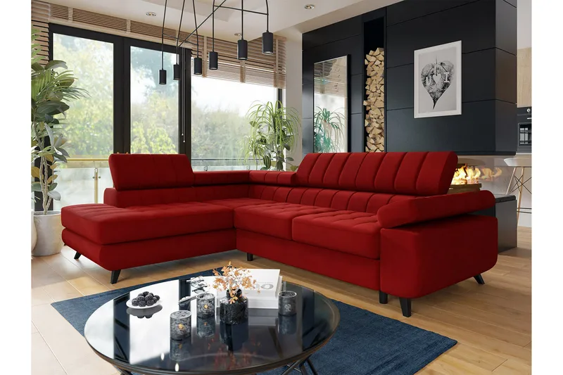 Kintore 3-sits Hörnbäddsoffa Red - Möbler - Vardagsrum - Bäddsoffor - Hörnbäddsoffa
