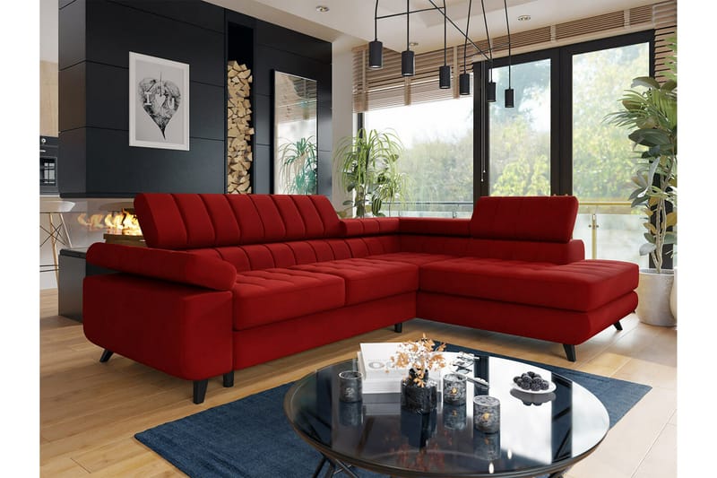Kintore 3-sits Hörnbäddsoffa Red - Möbler - Vardagsrum - Bäddsoffor - Hörnbäddsoffa