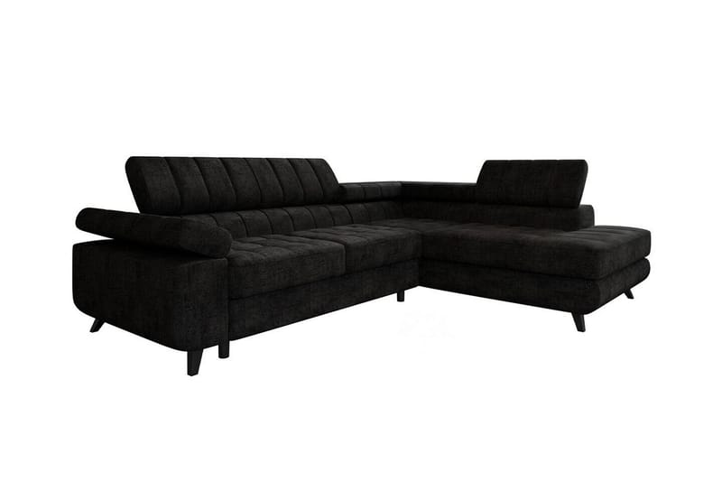 Kintore 3-sits Hörnbäddsoffa Svart - Möbler - Vardagsrum - Bäddsoffor - Hörnbäddsoffa