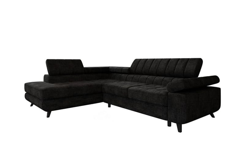Kintore 3-sits Hörnbäddsoffa Svart - Möbler - Vardagsrum - Bäddsoffor - Hörnbäddsoffa