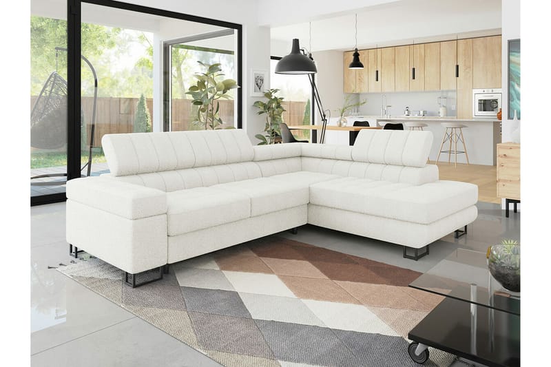 Kintore 3-sits Hörnbäddsoffa Vit - Möbler - Vardagsrum - Bäddsoffor - Hörnbäddsoffa