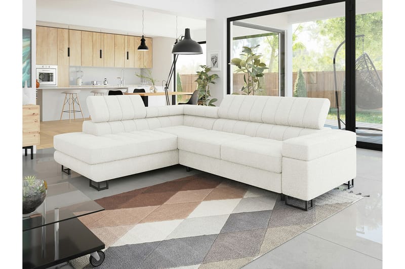 Kintore 3-sits Hörnbäddsoffa Vit - Möbler - Vardagsrum - Bäddsoffor - Hörnbäddsoffa