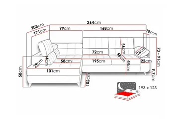 Kintore 3-sits Hörnbäddsoffa - Möbler - Vardagsrum - Bäddsoffor