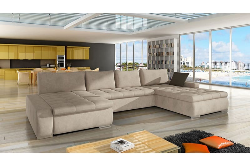 Kintore 4-sits Hörnbäddsoffa Beige - Möbler - Vardagsrum - Bäddsoffor - U bäddsoffa