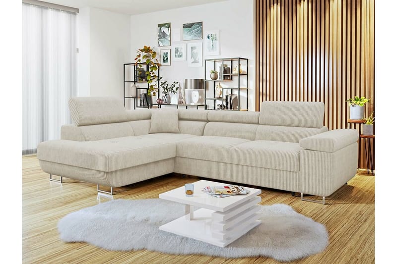 Kintore 4-sits Hörnbäddsoffa Beige/Ljusbeige - Möbler - Vardagsrum - Bäddsoffor
