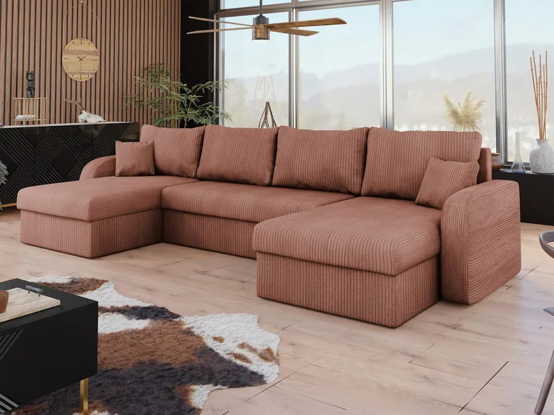 Kintore 4-sits Hörnbäddsoffa Black/Grey - Möbler - Vardagsrum - Bäddsoffor - U bäddsoffa