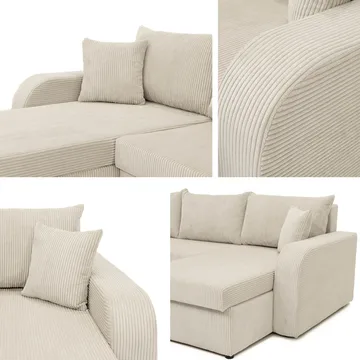 Kintore 4-sits Hörnbäddsoffa Black/Grey - Möbler - Vardagsrum - Bäddsoffor - U bäddsoffa