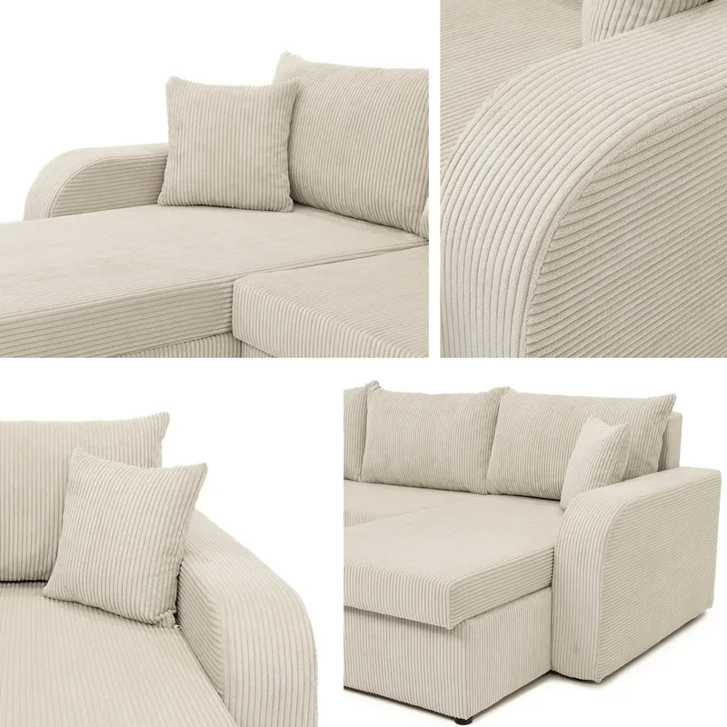 Kintore 4-sits Hörnbäddsoffa Black/Grey - Möbler - Vardagsrum - Bäddsoffor - U bäddsoffa