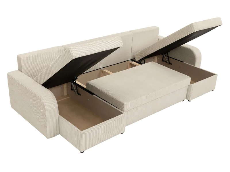 Kintore 4-sits Hörnbäddsoffa Black/Grey - Möbler - Vardagsrum - Bäddsoffor - U bäddsoffa