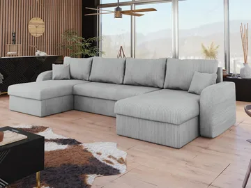 Kintore 4-sits Hörnbäddsoffa Black/Grey - Möbler - Vardagsrum - Bäddsoffor - U bäddsoffa