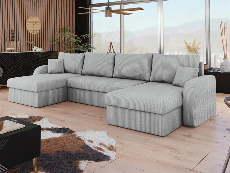 Kintore 4-sits Hörnbäddsoffa Black/Grey - Möbler - Vardagsrum - Bäddsoffor - U bäddsoffa