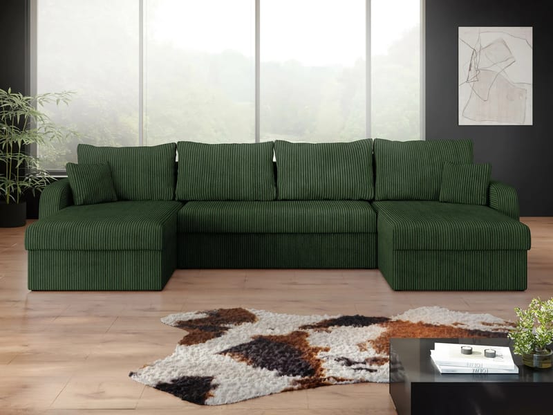 Kintore 4-sits Hörnbäddsoffa Black/Light grey - Möbler - Vardagsrum - Bäddsoffor - U bäddsoffa
