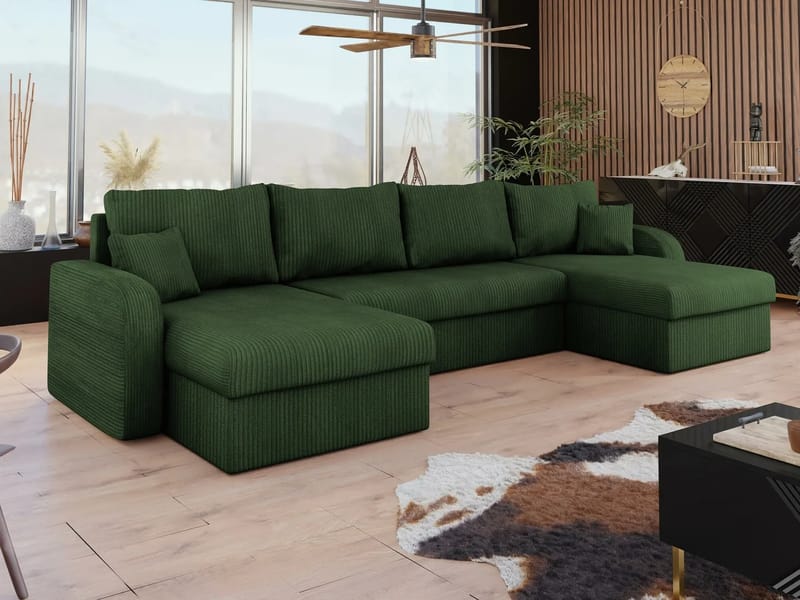 Kintore 4-sits Hörnbäddsoffa Black/Light grey - Möbler - Vardagsrum - Bäddsoffor - U bäddsoffa