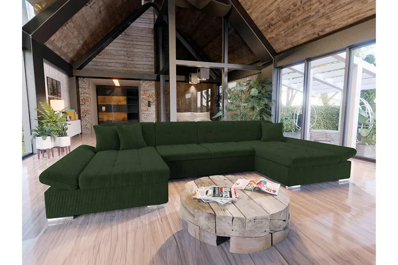 Kintore 4-sits Hörnbäddsoffa Dark green - Möbler - Vardagsrum - Bäddsoffor - Hörnbäddsoffa