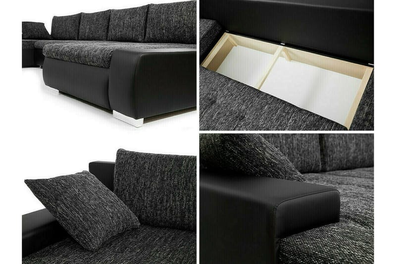 Kintore 4-sits Hörnbäddsoffa Dark grey - Möbler - Vardagsrum - Bäddsoffor - U bäddsoffa