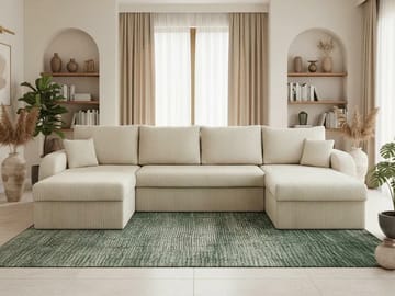 Kintore 4-sits Hörnbäddsoffa Grey/wood||Grey/Black - Möbler - Vardagsrum - Bäddsoffor - U bäddsoffa