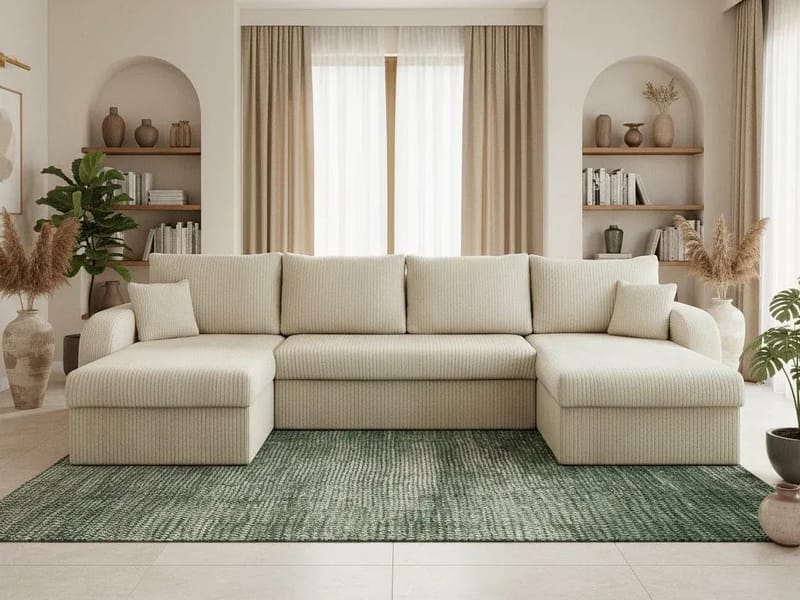 Kintore 4-sits Hörnbäddsoffa Grey/wood||Grey/Black - Möbler - Vardagsrum - Bäddsoffor - U bäddsoffa