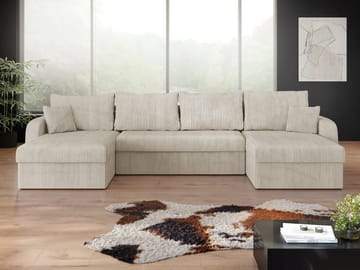 Kintore 4-sits Hörnbäddsoffa Grey/wood||Grey/Black - Möbler - Vardagsrum - Bäddsoffor - U bäddsoffa