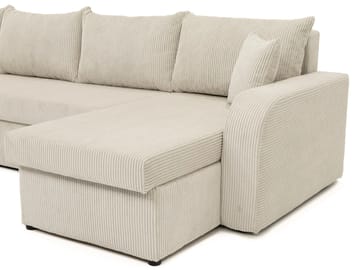 Kintore 4-sits Hörnbäddsoffa Grey/wood||Grey/Black - Möbler - Vardagsrum - Bäddsoffor - U bäddsoffa