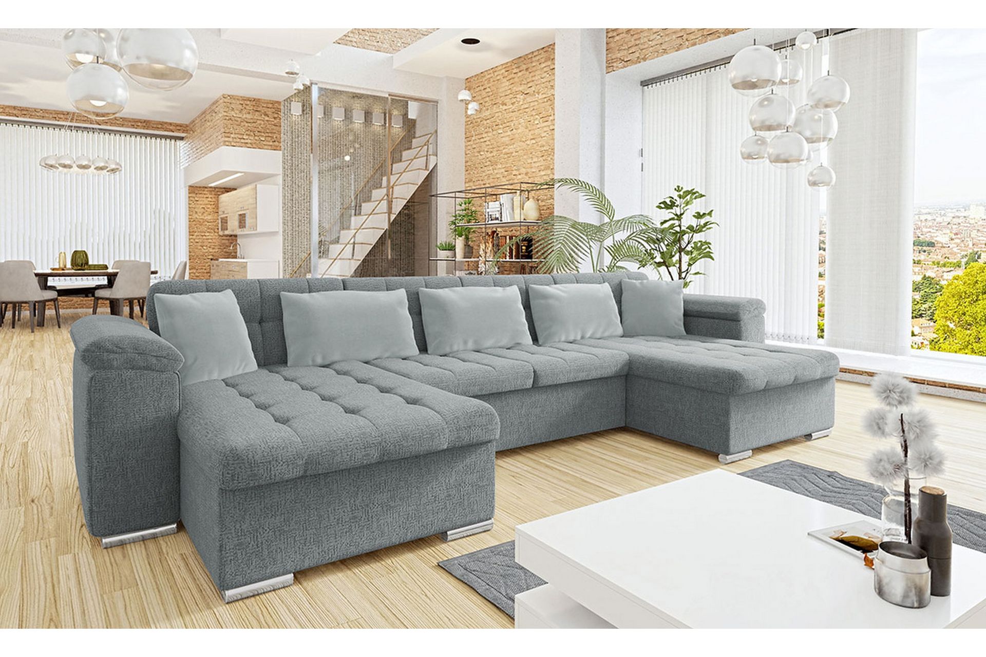 Kintore 4-sits Hörnbäddsoffa Ljusgrå - Möbler - Vardagsrum - Bäddsoffor - Hörnbäddsoffa